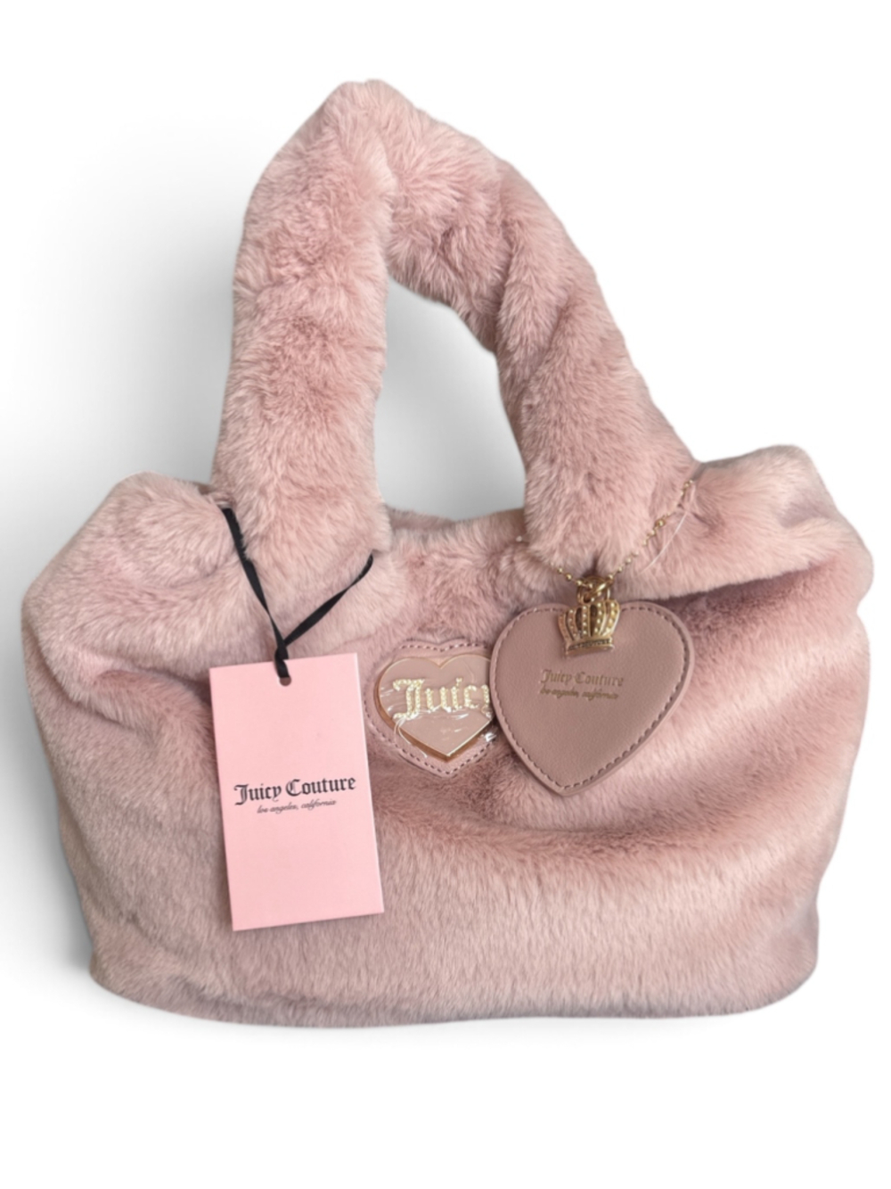 Juicy Couture bag- Faux Fur Mini Tote Bag, Dusty Blush Pink